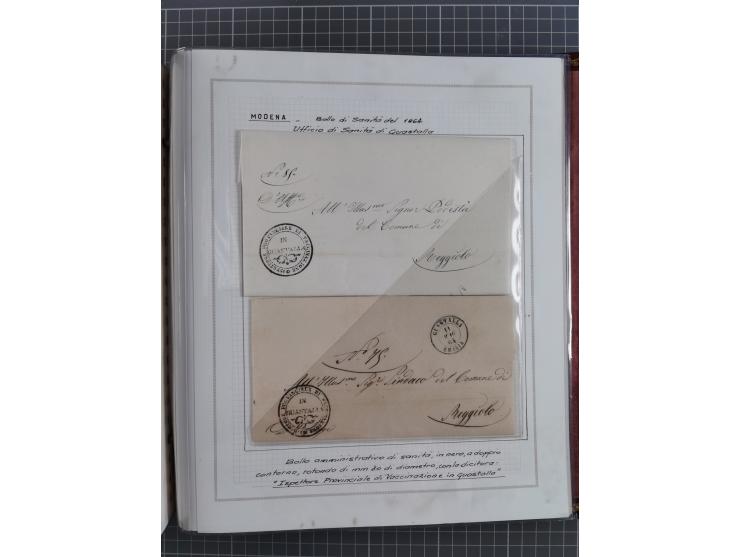 ITALIEN: 1807/1866, Sammlung mit 42 Briefen und Dokumenten, angefangen mit zwei Briefen aus 1807 mit “Il Delegato per la Vacc