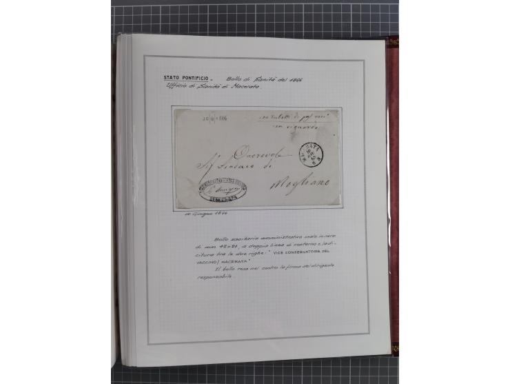 ITALIEN: 1807/1866, Sammlung mit 42 Briefen und Dokumenten, angefangen mit zwei Briefen aus 1807 mit “Il Delegato per la Vacc