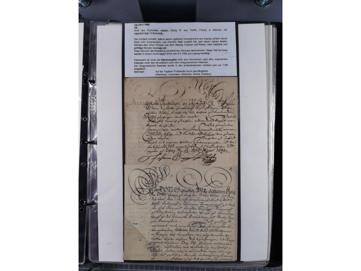 1691/1712, ‘Die Sächsischen Oberpostmeister Johann Jakob Käs der Ältere und der Jüngere’, einzigartige, mehrfach mit ‘Gold’ p