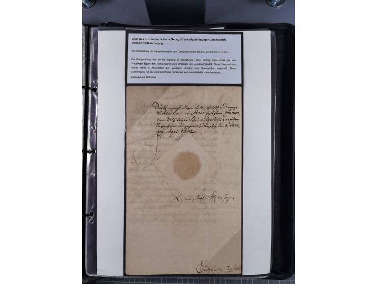 1691/1712, ‘Die Sächsischen Oberpostmeister Johann Jakob Käs der Ältere und der Jüngere’, einzigartige, mehrfach mit ‘Gold’ p