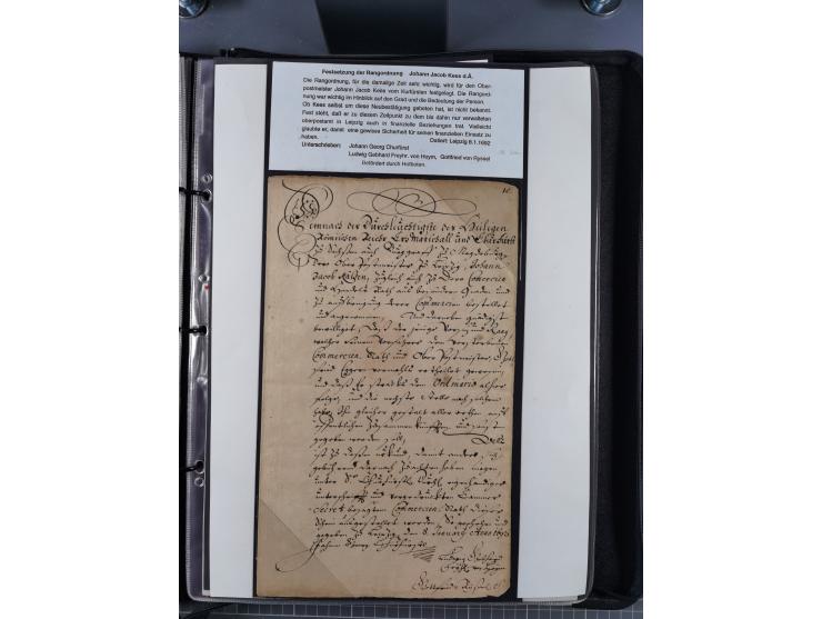 1691/1712, ‘Die Sächsischen Oberpostmeister Johann Jakob Käs der Ältere und der Jüngere’, einzigartige, mehrfach mit ‘Gold’ p