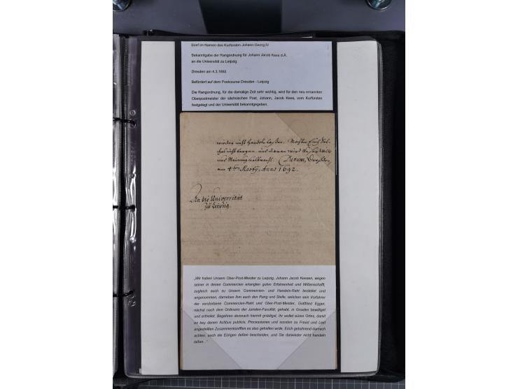 1691/1712, ‘Die Sächsischen Oberpostmeister Johann Jakob Käs der Ältere und der Jüngere’, einzigartige, mehrfach mit ‘Gold’ p