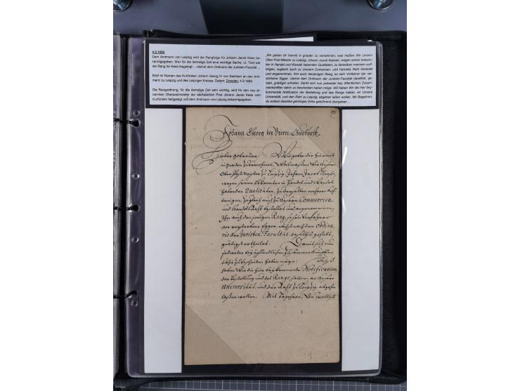 1691/1712, ‘Die Sächsischen Oberpostmeister Johann Jakob Käs der Ältere und der Jüngere’, einzigartige, mehrfach mit ‘Gold’ p