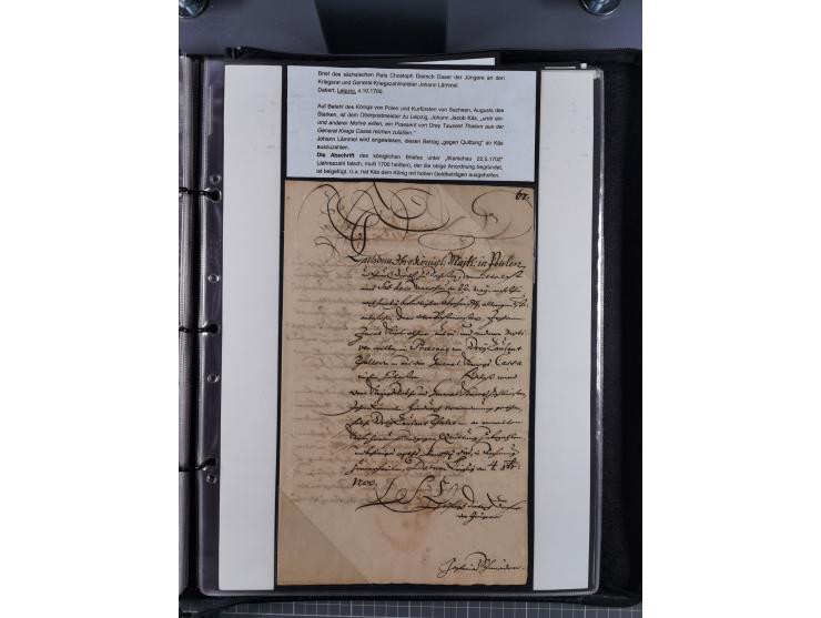 1691/1712, ‘Die Sächsischen Oberpostmeister Johann Jakob Käs der Ältere und der Jüngere’, einzigartige, mehrfach mit ‘Gold’ p