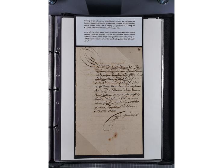 1691/1712, ‘Die Sächsischen Oberpostmeister Johann Jakob Käs der Ältere und der Jüngere’, einzigartige, mehrfach mit ‘Gold’ p