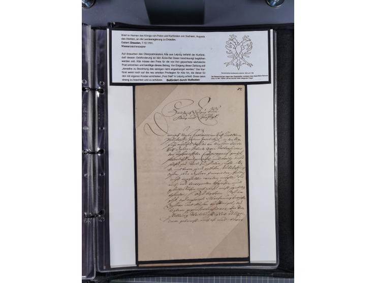 1691/1712, ‘Die Sächsischen Oberpostmeister Johann Jakob Käs der Ältere und der Jüngere’, einzigartige, mehrfach mit ‘Gold’ p