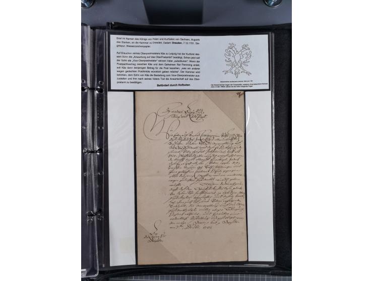 1691/1712, ‘Die Sächsischen Oberpostmeister Johann Jakob Käs der Ältere und der Jüngere’, einzigartige, mehrfach mit ‘Gold’ p