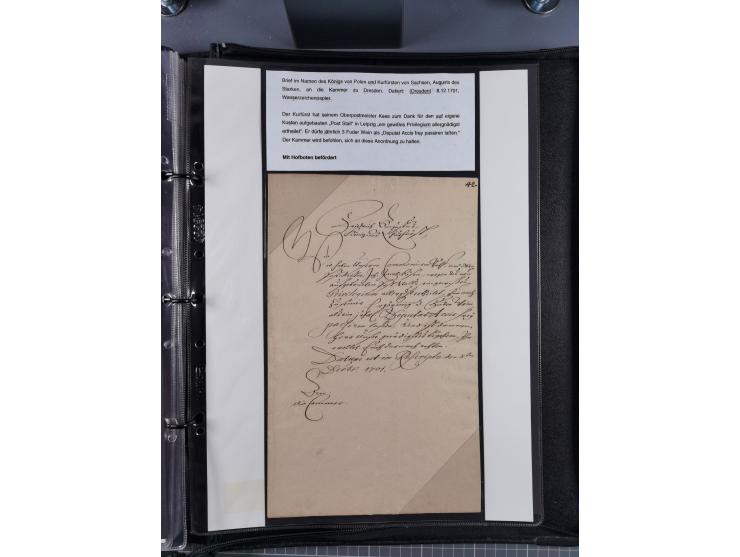 1691/1712, ‘Die Sächsischen Oberpostmeister Johann Jakob Käs der Ältere und der Jüngere’, einzigartige, mehrfach mit ‘Gold’ p