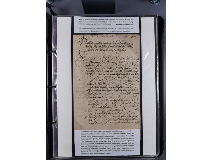 1691/1712, ‘Die Sächsischen Oberpostmeister Johann Jakob Käs der Ältere und der Jüngere’, einzigartige, mehrfach mit ‘Gold’ p