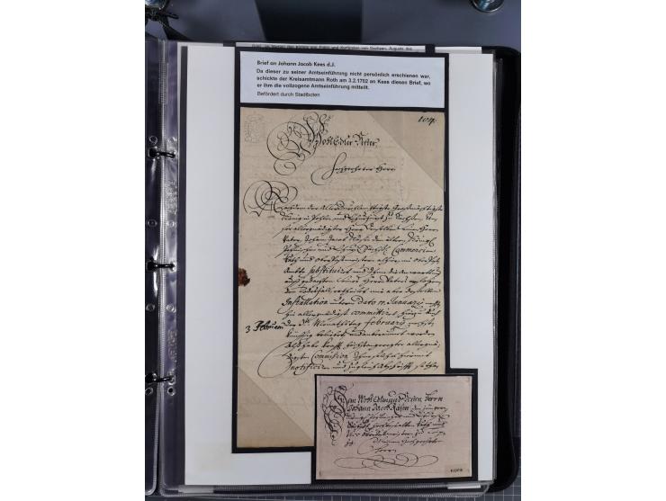 1691/1712, ‘Die Sächsischen Oberpostmeister Johann Jakob Käs der Ältere und der Jüngere’, einzigartige, mehrfach mit ‘Gold’ p