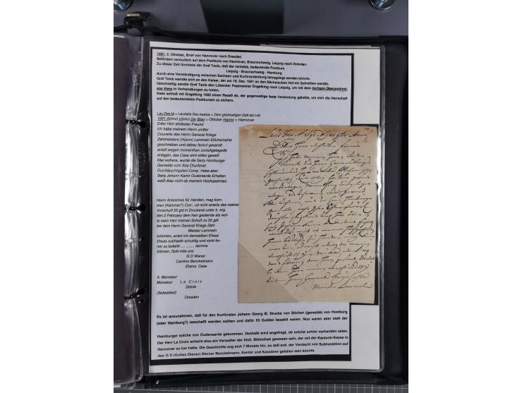 1691/1712, ‘Die Sächsischen Oberpostmeister Johann Jakob Käs der Ältere und der Jüngere’, einzigartige, mehrfach mit ‘Gold’ p