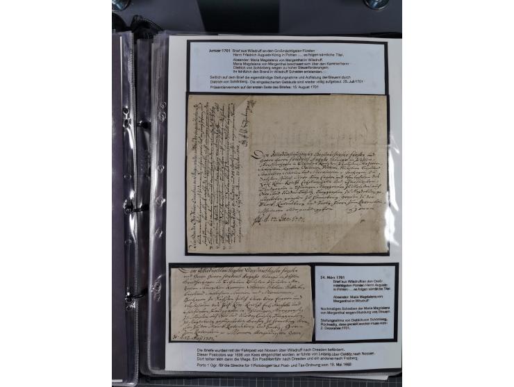 1691/1712, ‘Die Sächsischen Oberpostmeister Johann Jakob Käs der Ältere und der Jüngere’, einzigartige, mehrfach mit ‘Gold’ p