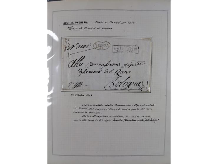 ÖSTERREICH-UNGARN: 1806/1918, über 70 Briefe und Dokumente, meist Desinfektions-Post mit Schwerpunkt von 1806 bis 1866, dabei