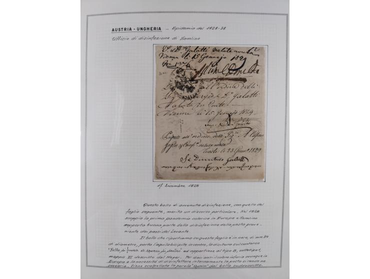 ÖSTERREICH-UNGARN: 1806/1918, über 70 Briefe und Dokumente, meist Desinfektions-Post mit Schwerpunkt von 1806 bis 1866, dabei