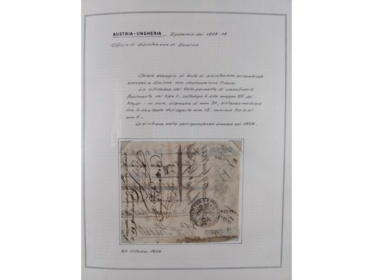 ÖSTERREICH-UNGARN: 1806/1918, über 70 Briefe und Dokumente, meist Desinfektions-Post mit Schwerpunkt von 1806 bis 1866, dabei