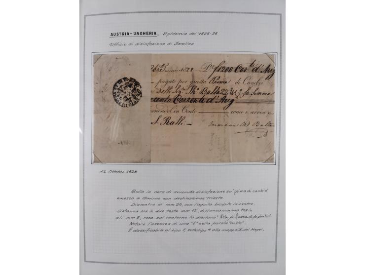 ÖSTERREICH-UNGARN: 1806/1918, über 70 Briefe und Dokumente, meist Desinfektions-Post mit Schwerpunkt von 1806 bis 1866, dabei