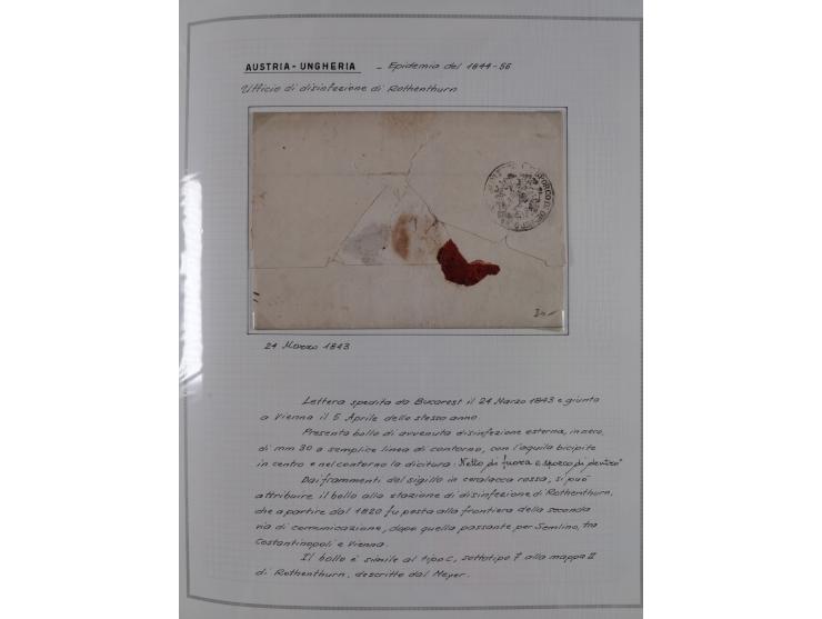 ÖSTERREICH-UNGARN: 1806/1918, über 70 Briefe und Dokumente, meist Desinfektions-Post mit Schwerpunkt von 1806 bis 1866, dabei