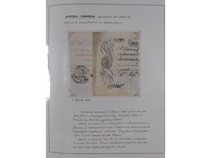 ÖSTERREICH-UNGARN: 1806/1918, über 70 Briefe und Dokumente, meist Desinfektions-Post mit Schwerpunkt von 1806 bis 1866, dabei