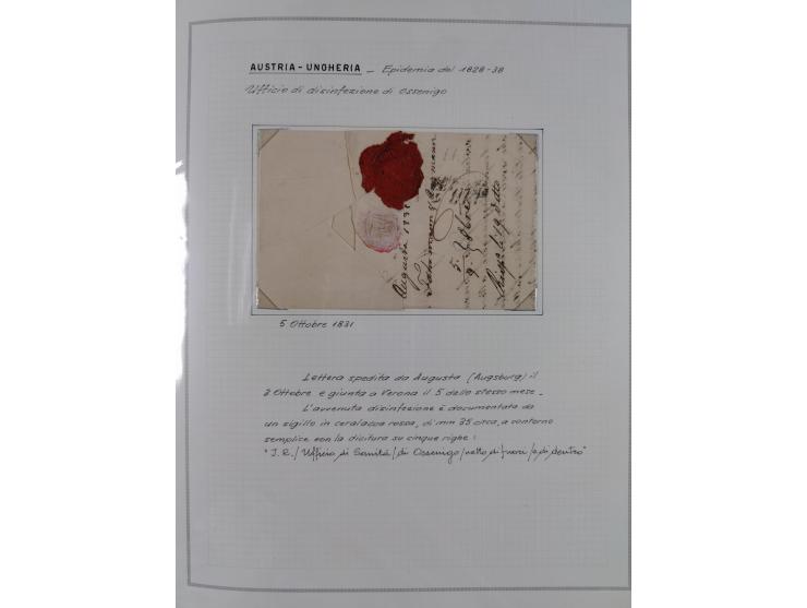 ÖSTERREICH-UNGARN: 1806/1918, über 70 Briefe und Dokumente, meist Desinfektions-Post mit Schwerpunkt von 1806 bis 1866, dabei