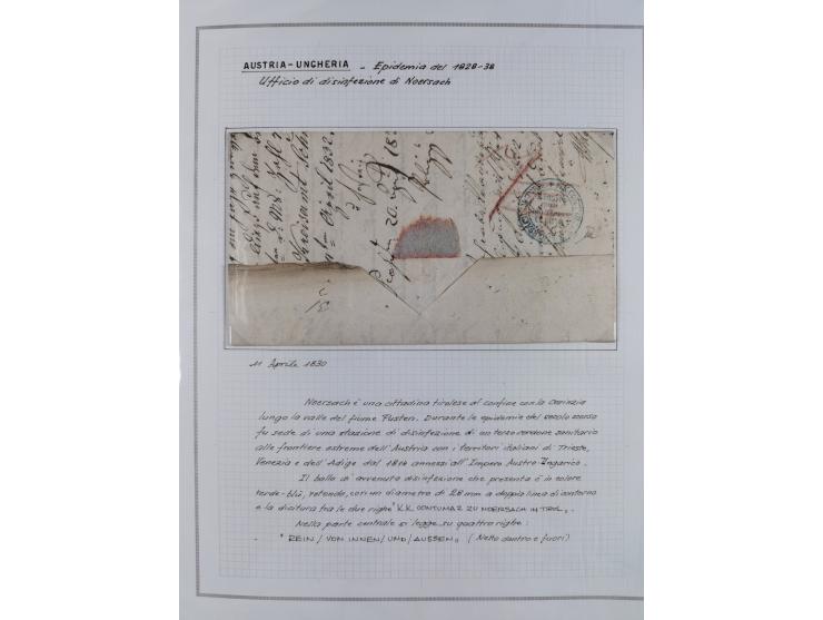 ÖSTERREICH-UNGARN: 1806/1918, über 70 Briefe und Dokumente, meist Desinfektions-Post mit Schwerpunkt von 1806 bis 1866, dabei