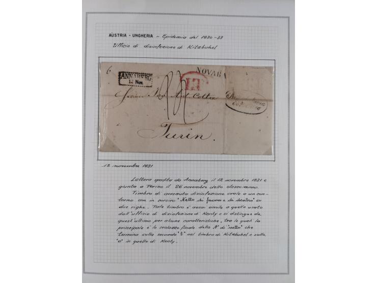 ÖSTERREICH-UNGARN: 1806/1918, über 70 Briefe und Dokumente, meist Desinfektions-Post mit Schwerpunkt von 1806 bis 1866, dabei