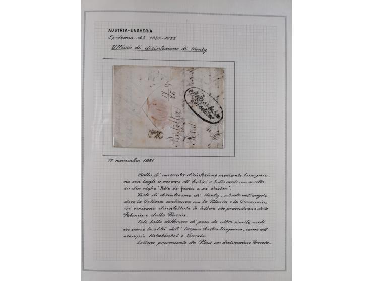 ÖSTERREICH-UNGARN: 1806/1918, über 70 Briefe und Dokumente, meist Desinfektions-Post mit Schwerpunkt von 1806 bis 1866, dabei