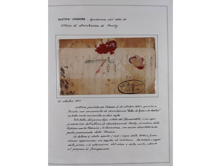 ÖSTERREICH-UNGARN: 1806/1918, über 70 Briefe und Dokumente, meist Desinfektions-Post mit Schwerpunkt von 1806 bis 1866, dabei