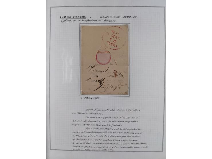 ÖSTERREICH-UNGARN: 1806/1918, über 70 Briefe und Dokumente, meist Desinfektions-Post mit Schwerpunkt von 1806 bis 1866, dabei