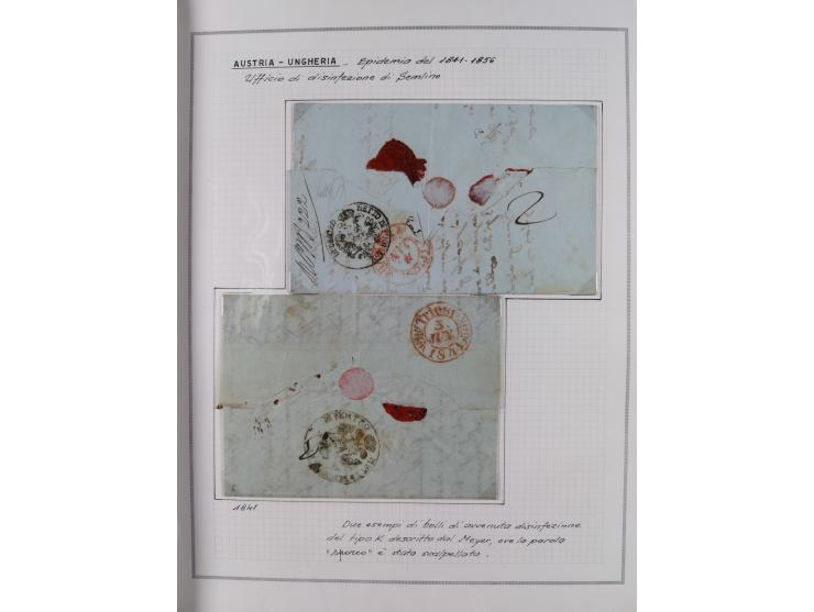 ÖSTERREICH-UNGARN: 1806/1918, über 70 Briefe und Dokumente, meist Desinfektions-Post mit Schwerpunkt von 1806 bis 1866, dabei