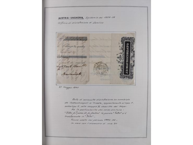 ÖSTERREICH-UNGARN: 1806/1918, über 70 Briefe und Dokumente, meist Desinfektions-Post mit Schwerpunkt von 1806 bis 1866, dabei