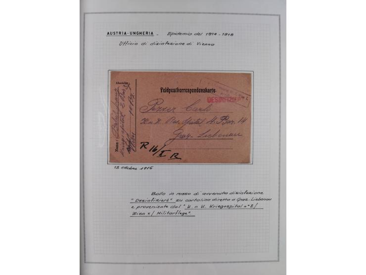 ÖSTERREICH-UNGARN: 1806/1918, über 70 Briefe und Dokumente, meist Desinfektions-Post mit Schwerpunkt von 1806 bis 1866, dabei