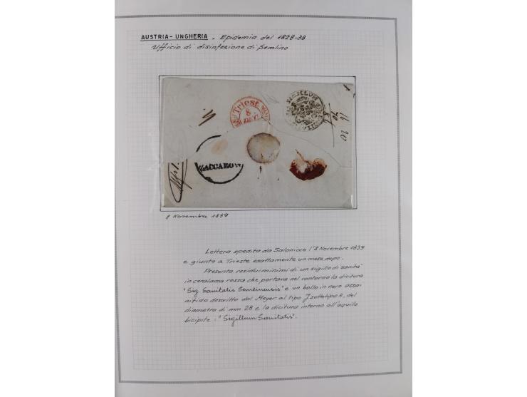 ÖSTERREICH-UNGARN: 1806/1918, über 70 Briefe und Dokumente, meist Desinfektions-Post mit Schwerpunkt von 1806 bis 1866, dabei