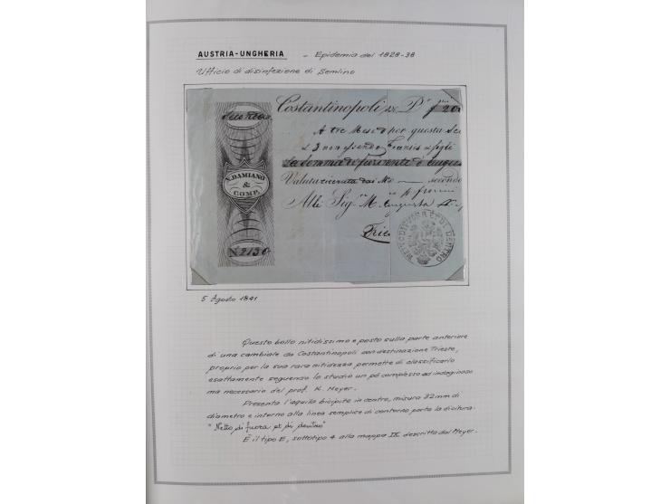 ÖSTERREICH-UNGARN: 1806/1918, über 70 Briefe und Dokumente, meist Desinfektions-Post mit Schwerpunkt von 1806 bis 1866, dabei