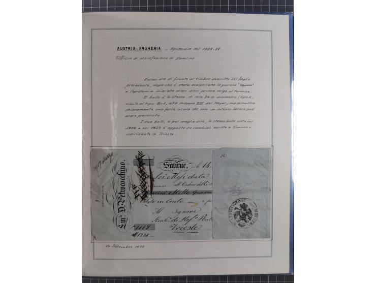 ÖSTERREICH-UNGARN: 1806/1918, über 70 Briefe und Dokumente, meist Desinfektions-Post mit Schwerpunkt von 1806 bis 1866, dabei