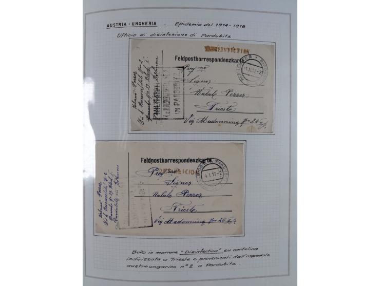 ÖSTERREICH-UNGARN: 1806/1918, über 70 Briefe und Dokumente, meist Desinfektions-Post mit Schwerpunkt von 1806 bis 1866, dabei