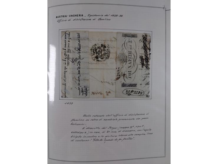 ÖSTERREICH-UNGARN: 1806/1918, über 70 Briefe und Dokumente, meist Desinfektions-Post mit Schwerpunkt von 1806 bis 1866, dabei