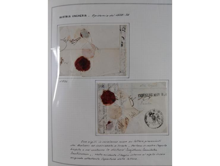 ÖSTERREICH-UNGARN: 1806/1918, über 70 Briefe und Dokumente, meist Desinfektions-Post mit Schwerpunkt von 1806 bis 1866, dabei