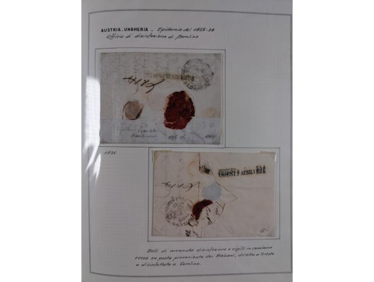 ÖSTERREICH-UNGARN: 1806/1918, über 70 Briefe und Dokumente, meist Desinfektions-Post mit Schwerpunkt von 1806 bis 1866, dabei