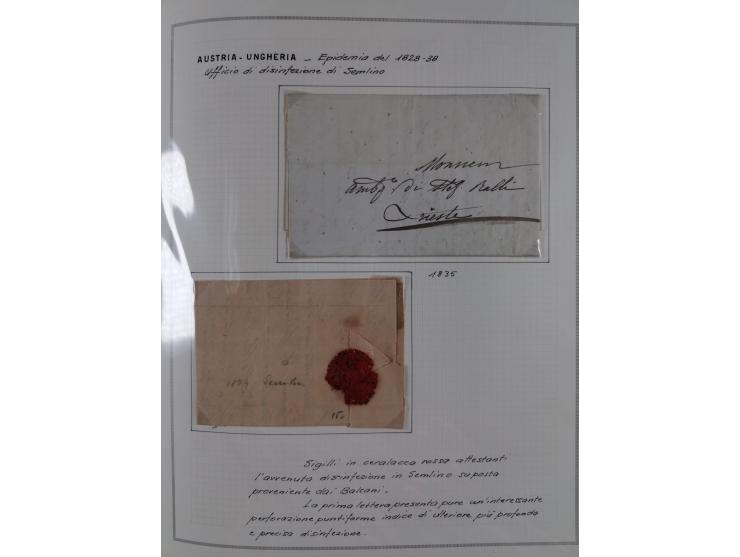 ÖSTERREICH-UNGARN: 1806/1918, über 70 Briefe und Dokumente, meist Desinfektions-Post mit Schwerpunkt von 1806 bis 1866, dabei