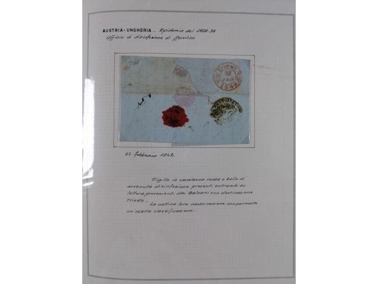 ÖSTERREICH-UNGARN: 1806/1918, über 70 Briefe und Dokumente, meist Desinfektions-Post mit Schwerpunkt von 1806 bis 1866, dabei