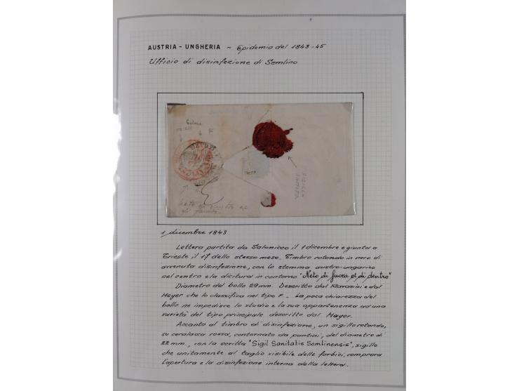 ÖSTERREICH-UNGARN: 1806/1918, über 70 Briefe und Dokumente, meist Desinfektions-Post mit Schwerpunkt von 1806 bis 1866, dabei