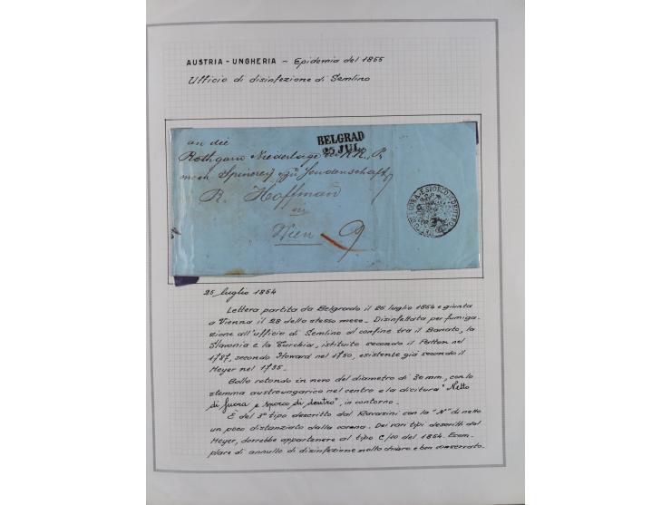 ÖSTERREICH-UNGARN: 1806/1918, über 70 Briefe und Dokumente, meist Desinfektions-Post mit Schwerpunkt von 1806 bis 1866, dabei