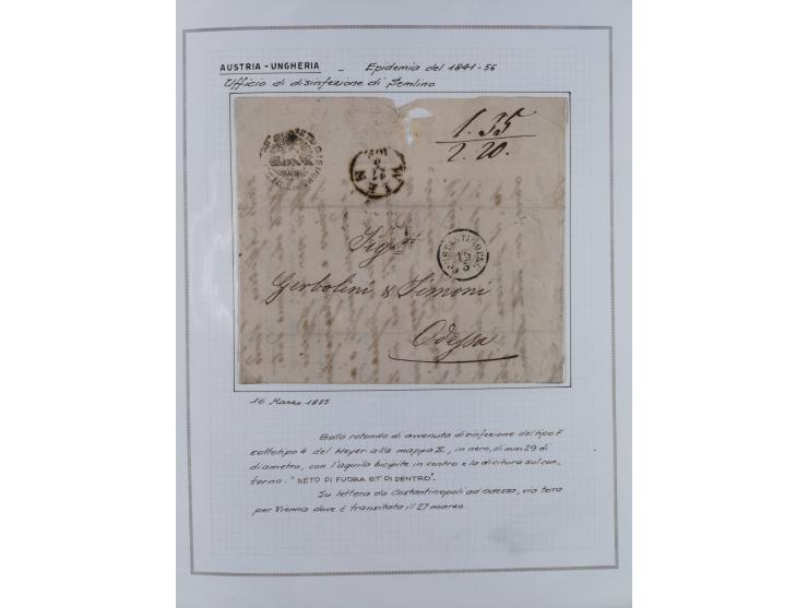 ÖSTERREICH-UNGARN: 1806/1918, über 70 Briefe und Dokumente, meist Desinfektions-Post mit Schwerpunkt von 1806 bis 1866, dabei