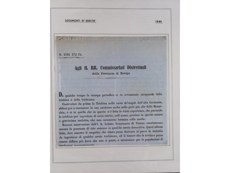 ÖSTERREICH-UNGARN: 1806/1918, über 70 Briefe und Dokumente, meist Desinfektions-Post mit Schwerpunkt von 1806 bis 1866, dabei
