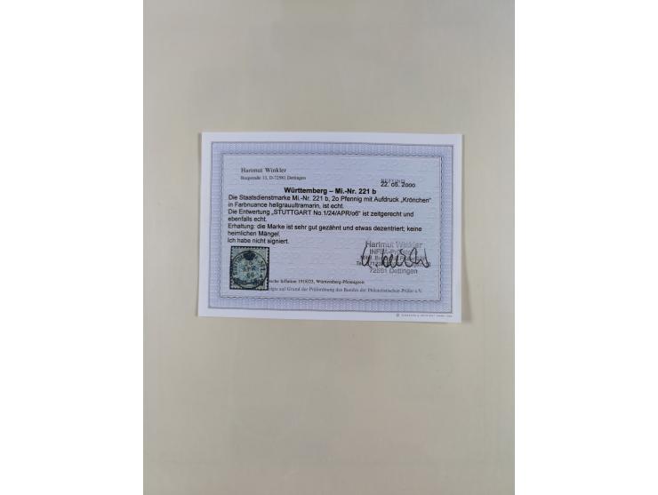 1851/1923, umfangreiche gestempelte Sammlung mit fast allen besseren Marken, vielen Farben und Besonderheiten. Dabei u.a. Mi.