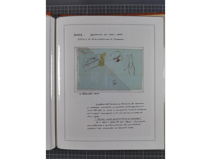 RUSSLAND: 1843/1853, 15 Briefe, dabei verschiedene Desinfektions-Stempel von Odessa und Kerch, sauber beschrieben im Album