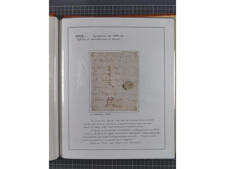 RUSSLAND: 1843/1853, 15 Briefe, dabei verschiedene Desinfektions-Stempel von Odessa und Kerch, sauber beschrieben im Album