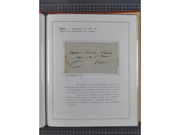 RUSSLAND: 1843/1853, 15 Briefe, dabei verschiedene Desinfektions-Stempel von Odessa und Kerch, sauber beschrieben im Album