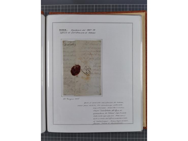 RUSSLAND: 1843/1853, 15 Briefe, dabei verschiedene Desinfektions-Stempel von Odessa und Kerch, sauber beschrieben im Album