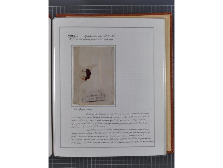 RUSSLAND: 1843/1853, 15 Briefe, dabei verschiedene Desinfektions-Stempel von Odessa und Kerch, sauber beschrieben im Album
